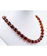 Amber Necklace Natural Baltic Amber Bead Necklace Kehribar Kolye  pressed - £78.11 GBP