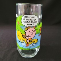 McDonalds Camp Snoopy Glass Charlie Brown Peanuts Why Is Having Fun So M... - £7.90 GBP