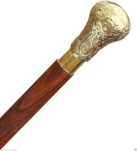 Victorian Canes and Walking Sticks for Men &amp; Women |Pewter Brass Handle ... - $34.65
