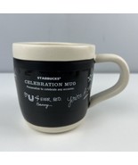 Starbucks Celebration Mug 16oz Coffee Tea Chalkboard Personalize 2009 Ce... - £9.30 GBP