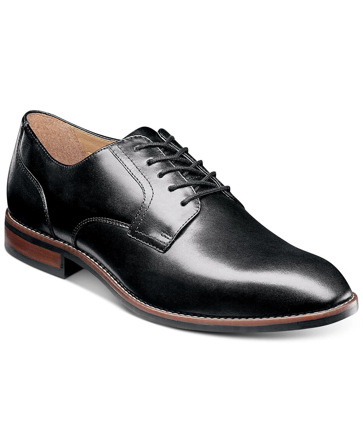 Primary image for Nunn Bush Men's Fifth Ave Flex Lace-up Oxford Plain Toe Shoes, 8 Wide, Black