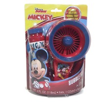 Mickey Mouse Bubble Machine Fan with Bubble Solution Dipping Tray Disney... - $11.87