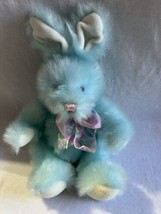 rare Blue Bunny Rabbit plush 18” 2006 Kids Preferred Beautiful Furry Blue White - $22.72