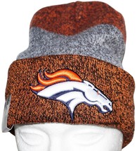 Vintage Denver Broncos NFL Football Beanie Cap - Cuffed Winter Knit Torq... - £11.88 GBP