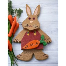 Easter Bunny Movable Refrigerator Magnet Vintage Farmer Rabbit Country G... - $15.89