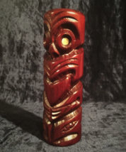 Beautiful Hand Carved Wood New Zealand Maori TekotekoTiki Statue With Ab... - $52.00