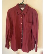 Sonoma Men&#39;s Red W/Patterned Interior Long Sleeve Button Up XL - £11.64 GBP