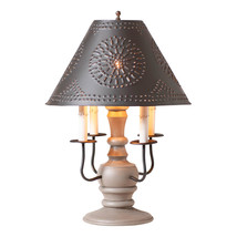 Irvins Country Tinware Cedar Creek Wood Table Lamp in Earl Gray with Smokey - £344.96 GBP