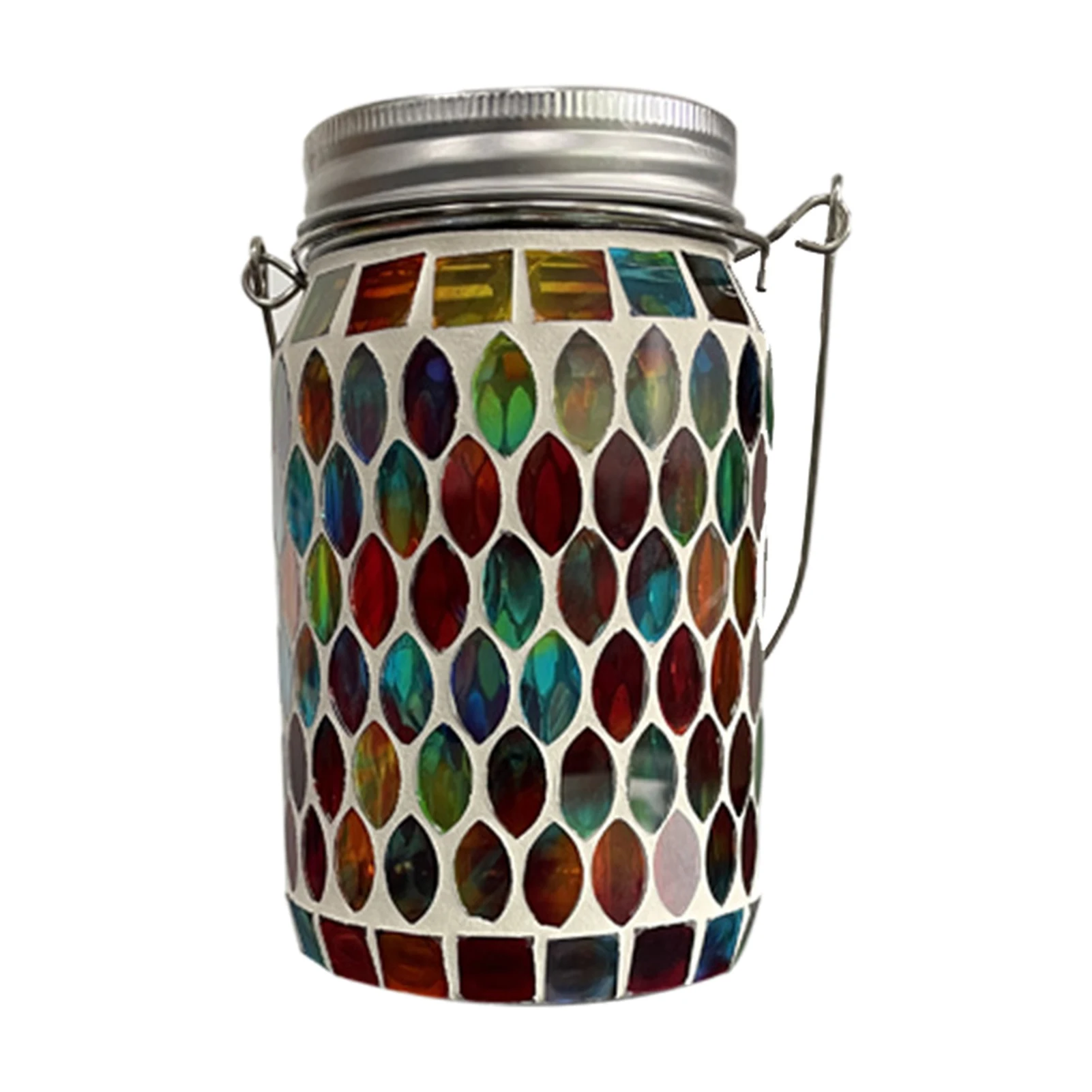 Backyard Porch Decorative Outdoor Hanging Lawn Garden Mosaic Lamp Light Mason Ja - £63.01 GBP