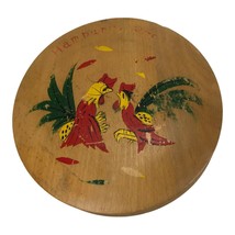 Vintage Wood Hamburger Press Country MCM Rooster Chicken Rustic Farmhouse - $14.84