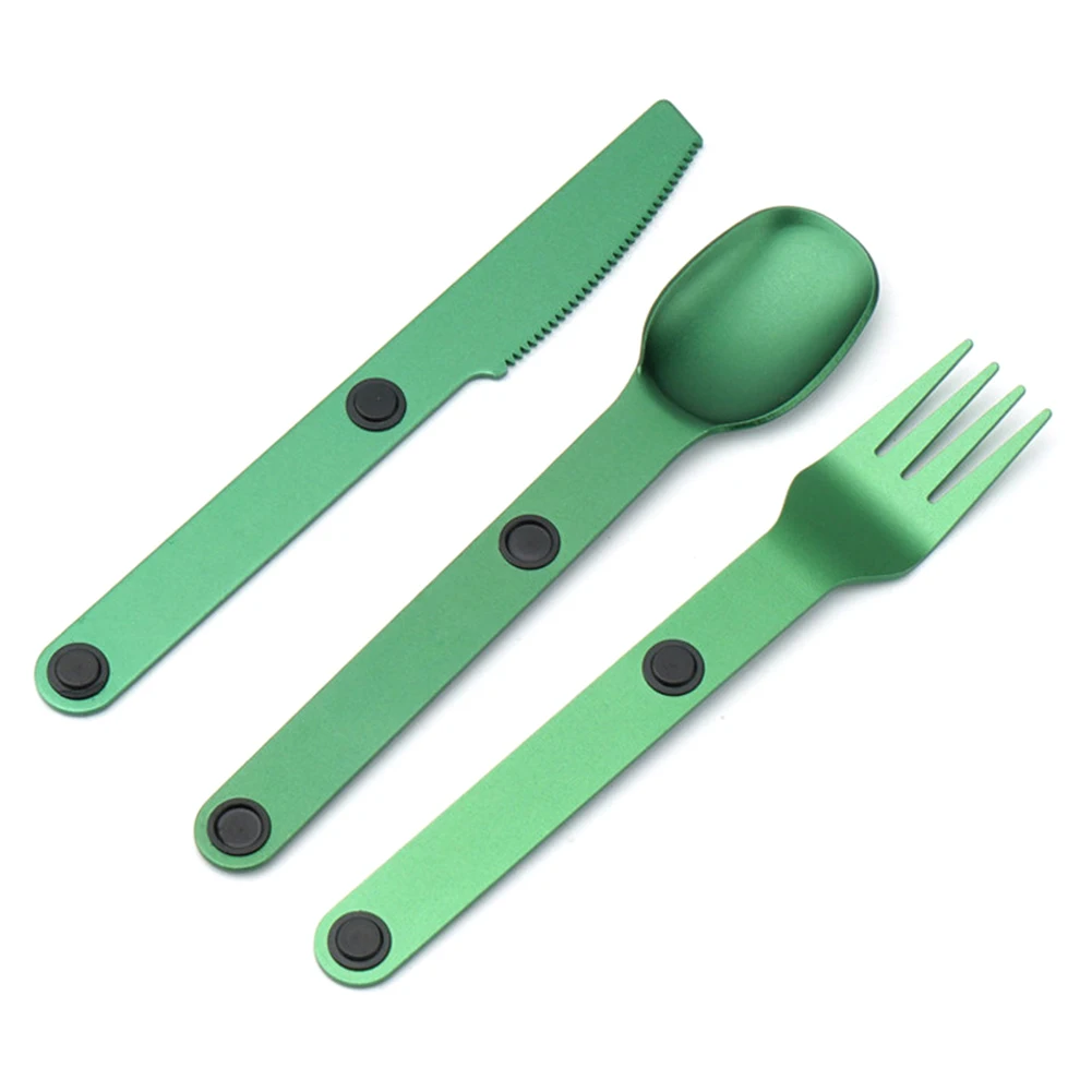 3-In-1 Camping Utensils Set Hot Sale Connect Magnetic Cutter Fork Spoon Flatware - £11.58 GBP