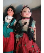 VintageAntique Ethnic Mexican Composition 12” 15&#39;  Dolls - £41.80 GBP