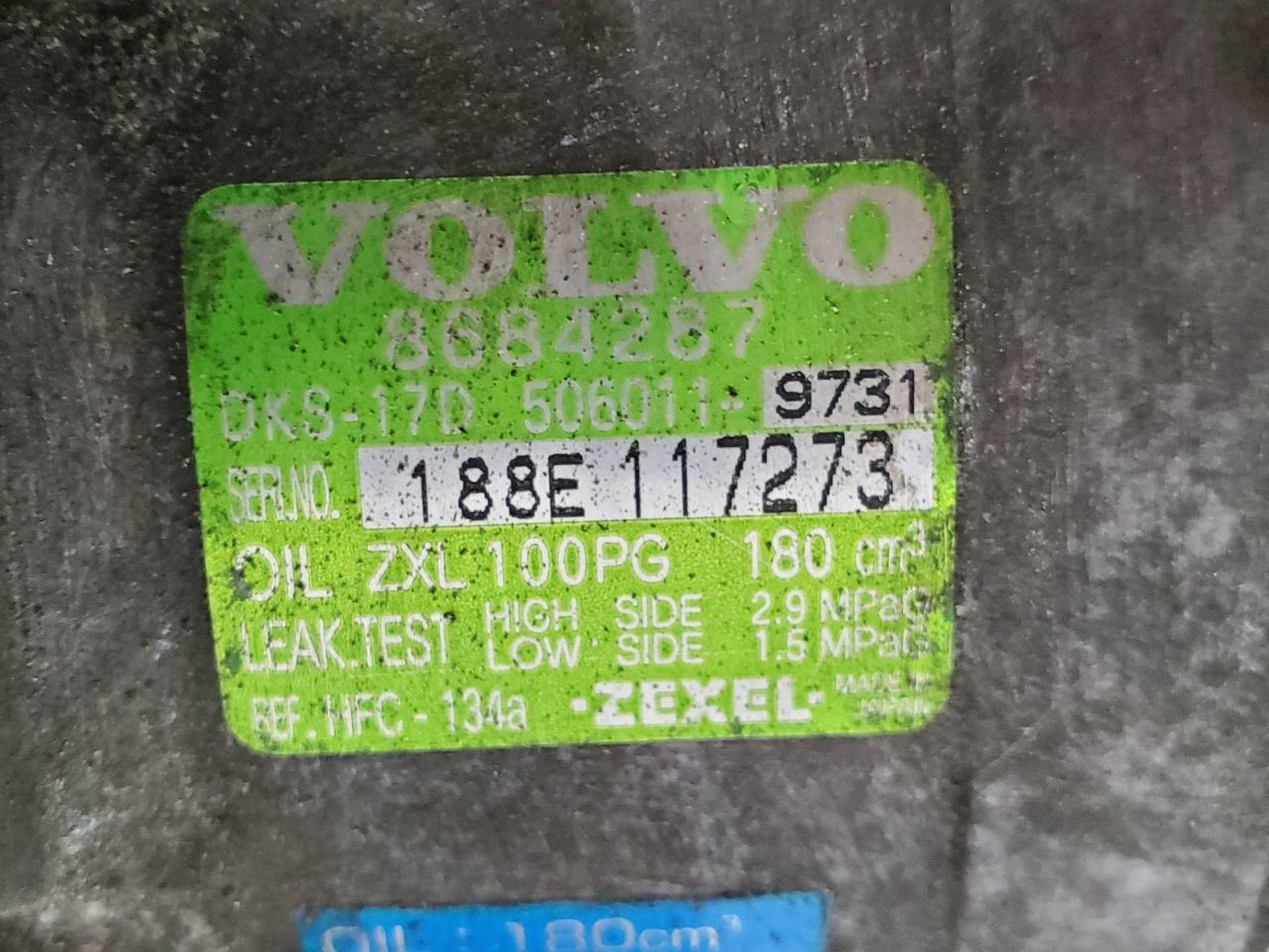 2002 2003 2004 2005 2006 2007 2008 Volvo S60 OEM AC Compressor 8708581 Item image 8