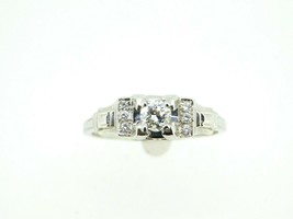 Authenticity Guarantee 
Vintage 14k White Gold Genuine Natural Diamond Ring .... - £721.44 GBP