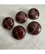 Vintage Lucite 5 Shank Buttons Brown Woven for Crafts, Sewing “ Leather ... - $19.66 CAD