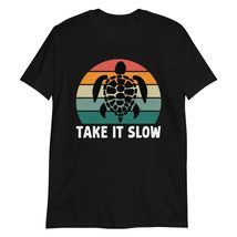 Take It Slow Turtle Vintage Earth Day T-Shirt Black - £15.70 GBP+
