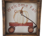 Rustic Americana Print Pumpkin Radio Flyer Wagon Welcome Fall Reclaimed ... - £19.35 GBP