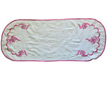 Table Tunner Floral Rectangle 38 by 16 inches  Pink WhiteTraditional Emb... - £16.85 GBP