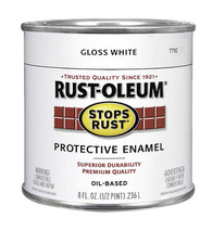 Rust-Oleum Oil-Based Paint, 1/2 Pint, Gloss White #7792 - £14.90 GBP