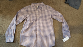 NWT Carters Long Sleeve Button Dress Shirt Easter Pastel check purple L 12-14 a - £15.17 GBP