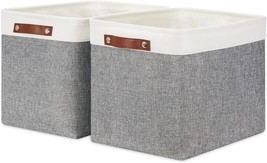 Hnzige Large Fabric Storage Baskets Bins For Organizing [2 Pack] Foldable - £33.52 GBP