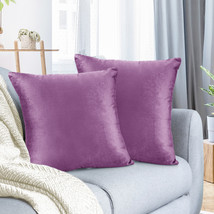 Lavender Dream 18&quot;x18&quot; Throw Pillow Covers Set 2 Sofa Velvet Cushion Cases - £21.22 GBP