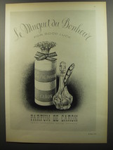 1953 Caron Le Muguet du Bonheur Perfume Ad - For Good Luck - $18.49