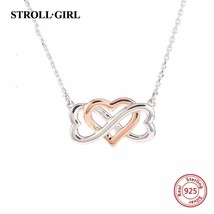 925 Sterling Silver Infinity Symbol Heart Endless Love Pendant Chains Necklaces  - £29.22 GBP