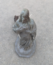 Vintage Jesus Cast Aluminum Figurine Lamp Jesus Christ Figure image 4