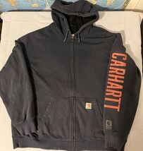 Carhartt Rain Defender Spell Out Hoodie Men XL  Loose Fit Thermal Lined ... - €25,59 EUR
