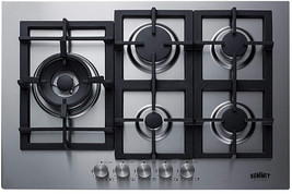 Summit Appliance GCJ5SS 30&quot; Wide 5-Burner Gas Cooktop in Stainless Steel - £440.97 GBP