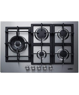 Summit Appliance GCJ5SS 30&quot; Wide 5-Burner Gas Cooktop in Stainless Steel - £386.34 GBP