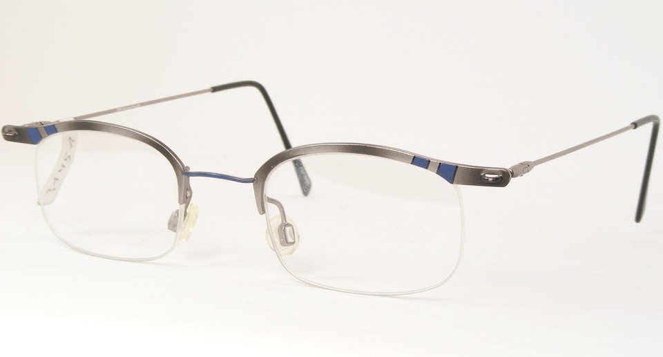 Vintage DOMINO 24 488 Silver-Grey / Blue EYEGLASSES GLASSES 44-25-140mm ... - $79.20