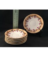 Imperial Nippon Porcelain Saucers 4.25&quot; 11 cm Hand Painted Floral Flower... - £14.76 GBP