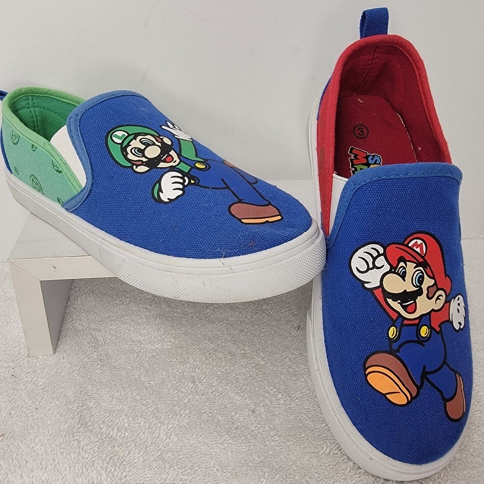 Nintendo Kids Super Mario Bros Brothers Movie Slip On Shoes - SIZE 3 - G... - $11.77