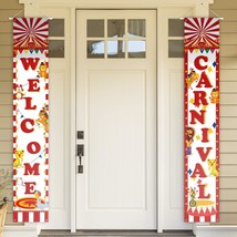 Welcome Carnival Circus Yard Door Banner Carnival Theme Birthday Party D... - £24.96 GBP