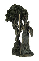 Greek Goddess Athena Under Olive Tree Bronze Finish Statue - £62.57 GBP