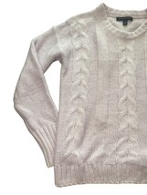 Banana Republic XS Cable Knit Sweater Lavender Cotton Blend NWOT image 4