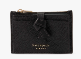 Kate Spade Knott Zip Card Holder Case Leather Wallet ~NWT~ Black - €62,36 EUR