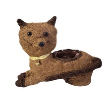 Cat Coconut Fiber Planter 13&quot; Long Topiary with bell Unused - £21.36 GBP