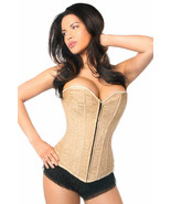 Daisy Corsets Lavish Dark Beige Lace Overbust Corset Dress with Zipper S... - $50.91 CAD