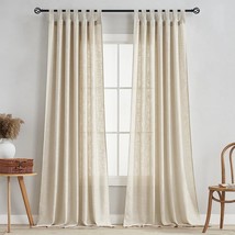 The 52 X 108-Inch Set Of Two Panels Of Voilybird Linen Semi Sheer Curtains Tab - £37.69 GBP