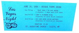 Isleta Las Vegas Night Ticket Albuquerque NM Casino Vintage 1984 St Augu... - $12.86