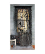 Set 4 Spooky Lighted Black Lace Panels 40&quot;x 84&quot; Orange Lights Halloween ... - $57.95 CAD