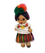 Folk Art Hand Made Cloth Stuffed 14&quot;  Doll - $15.85