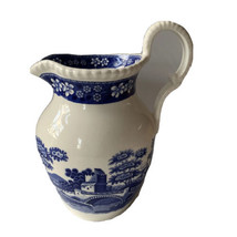 Spode England Blue Tower 36 oz pitcher white blue nature gadroon edge 6 ... - £46.65 GBP