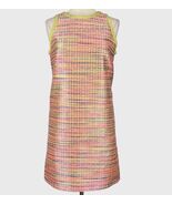 Alex Marie Ryan Corded Jacquard Shift Dress Sz 6 Sleeveless Lined Lime G... - $22.32