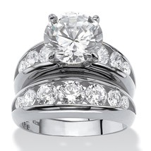 Wedding Engagement Ring Round Cz Sterling Silver Size 6 7 8 9 10 - £201.06 GBP