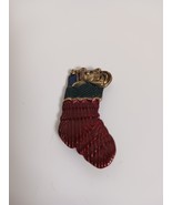 Signed L F Holiday Christmas Toy Stocking Brooch 2&quot; - $134.70 MXN