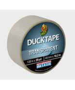 DUCK Tape Duct Clear TRANSPARENT Indoor/Outdoor Easy Tear 1.88&quot; W x 20 y... - £21.10 GBP